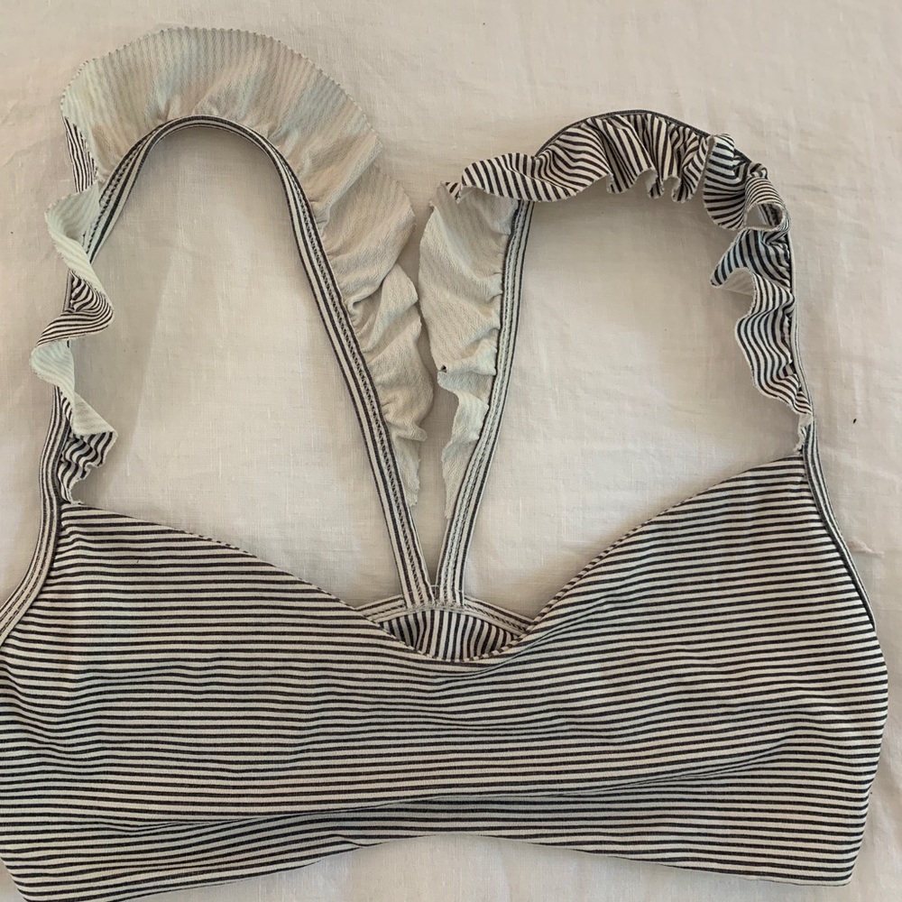 Boys + arrows ruffled strap bikini top